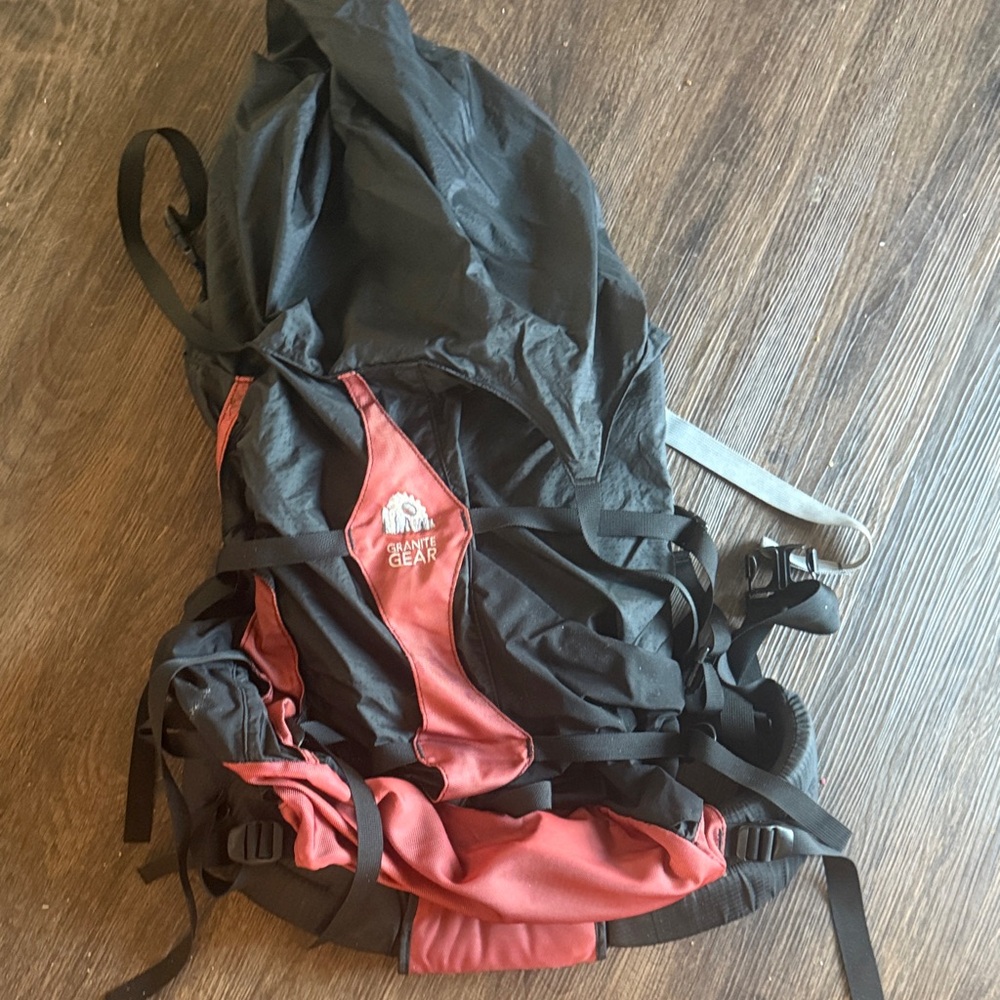 Men's Black and Red Hiking Backpack